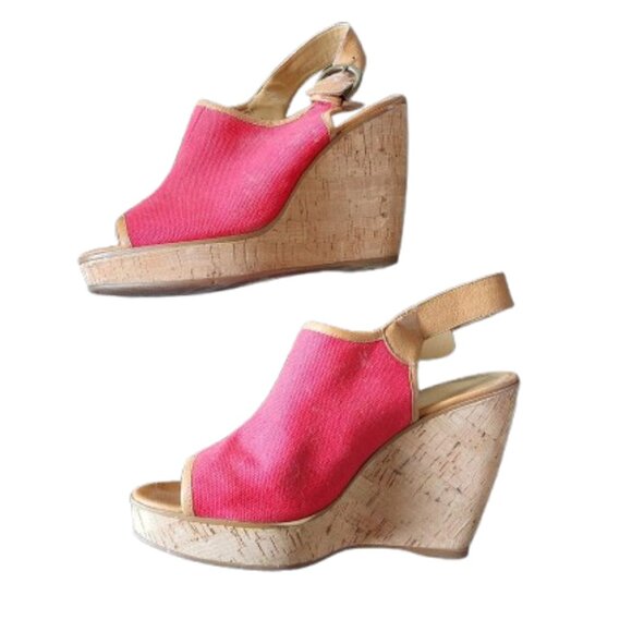 Pink Wedges Fit Size 9 - Picture 2 of 8